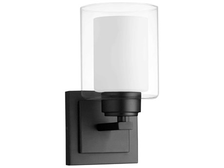 Quorum 1-Light Matte Black Glass Wall Sconce