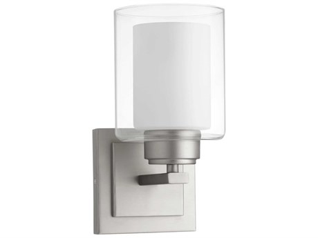 Quorum 1-Light Satin Nickel Glass Wall Sconce