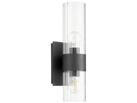 Quorum 2-Light Noir Clear Wall Sconce