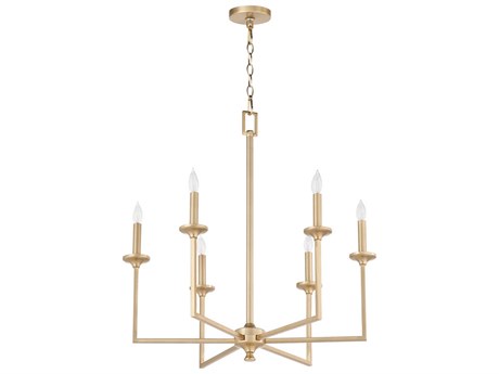 Quorum Eldorado 6-Light Aged Brass Candelabra Chandelier