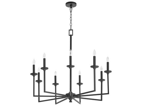 Quorum Eldorado 9-Light Matte Black Candelabra Chandelier