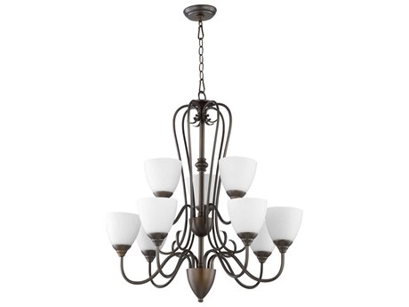 Quorum Powell 9-Light Oiled Bronze Traditional Chandelier