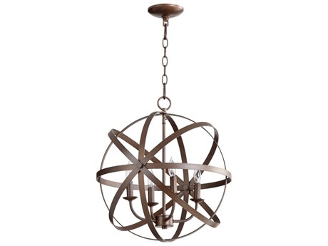 Quorum Celeste 4-Light Oiled Bronze Candelabra Round Chandelier