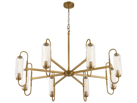 Quorum Whitmire 8-Light Brushed Brass Candelabra Chandelier