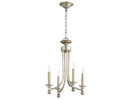 Quorum Rossington 4-Light Aged Silver Leaf Candelabra Chandelier
