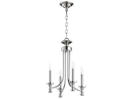Quorum Rossington 4-Light Polished Nickel Candelabra Chandelier