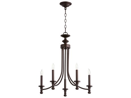 Quorum Rossington 5-Light Oiled Bronze Candelabra Chandelier