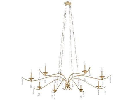 Quorum Lorelei 8-Light Aged Silver Leaf Candelabra Chandelier