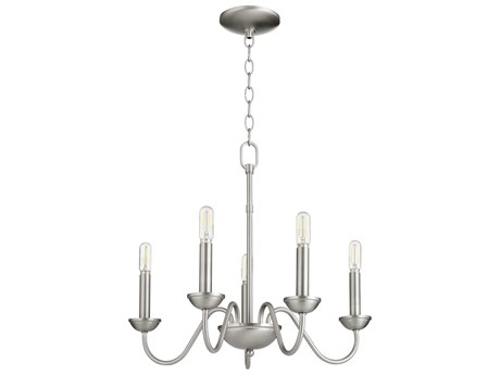 Quorum 5-Light Satin Nickel Candelabra Chandelier