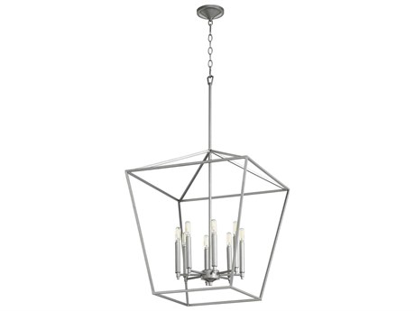 Quorum Gabriel 8-Light Classic Nickel Candelabra Chandelier