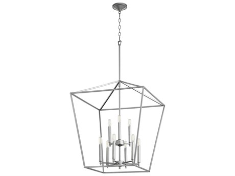 Quorum Gabriel 9-Light Classic Nickel Candelabra Tiered Chandelier