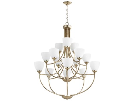 Quorum Enclave 15-Light Aged Silver Leaf Chandelier