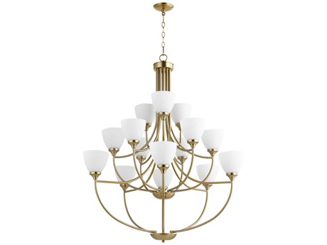Quorum Enclave 15-Light Aged Brass Chandelier
