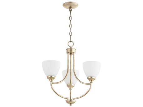 Quorum Enclave 3-Light Aged Silver Leaf Chandelier