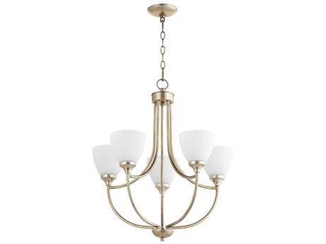 Quorum Enclave 5-Light Aged Silver Leaf Chandelier