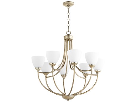 Quorum Enclave 8-Light Aged Silver Leaf Chandelier