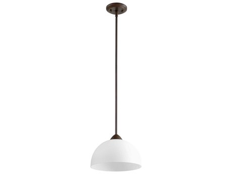 Quorum Barkley 1-Light Oiled Bronze Glass Dome Mini Pendant