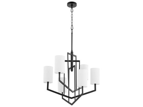 Quorum Bolivar 6-Light Matte Black Geometric Chandelier