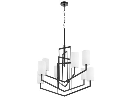 Quorum Bolivar 8-Light Matte Black Geometric Chandelier
