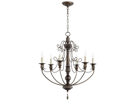 Quorum Salento 6-Light Vintage Copper Candelabra Chandelier