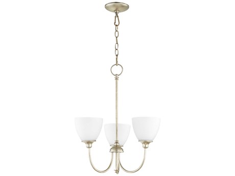 Quorum Celeste 3-Light Aged Silver Leaf Chandelier