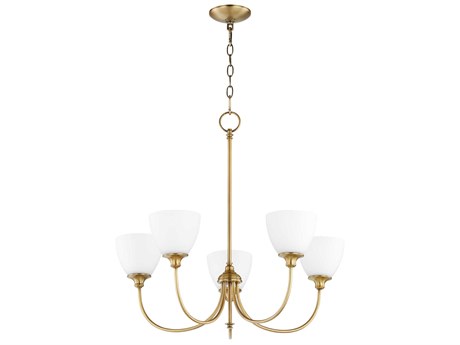 Quorum Celeste 5-Light Aged Brass Chandelier