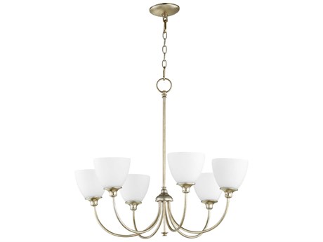 Quorum Celeste 6-Light Aged Silver Leaf Chandelier