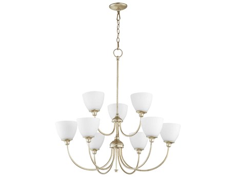 Quorum Celeste 9-Light Aged Silver Leaf Tiered Chandelier
