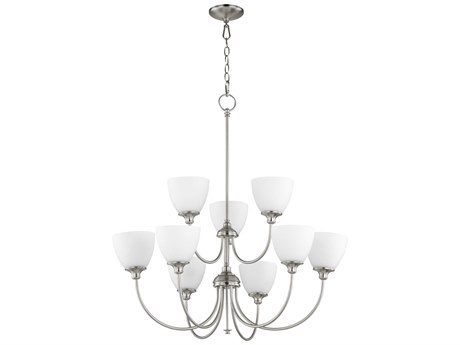 Quorum Celeste 9-Light Satin Nickel Tiered Chandelier