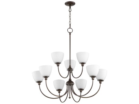 Quorum Celeste 9-Light Oiled Bronze Tiered Chandelier