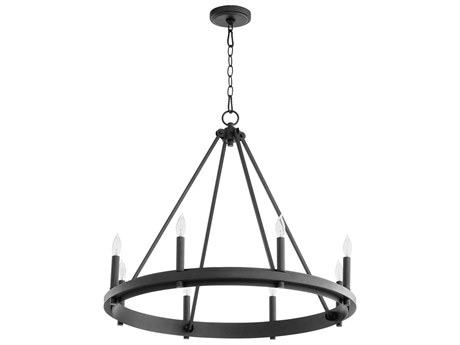 Quorum Aura 8-Light Noir Black Candelabra Chandelier