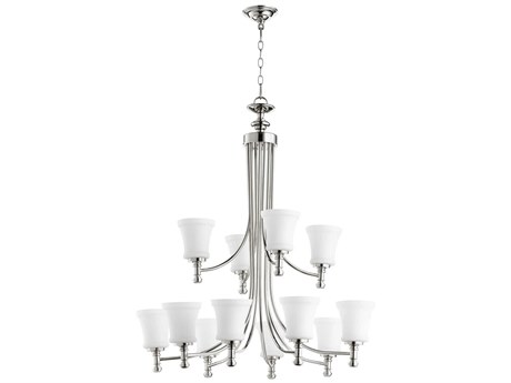 Quorum Rossington 12-Light Polished Nickel Chandelier