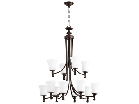Quorum Rossington 12-Light Oiled Bronze Chandelier