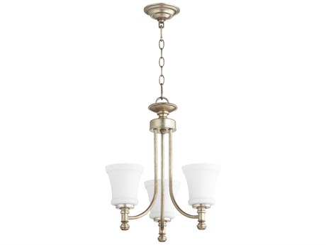 Quorum Rossington 3-Light Aged Silver Leaf Chandelier