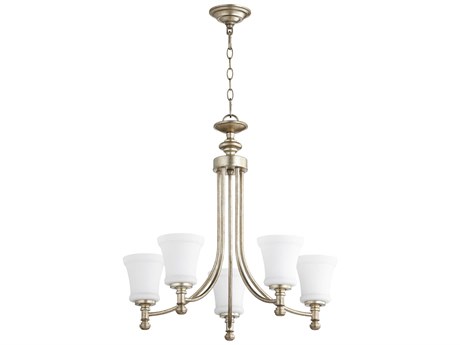 Quorum Rossington 5-Light Aged Silver Leaf Chandelier