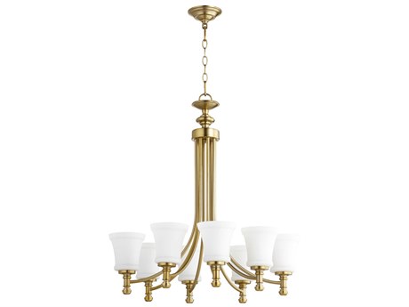 Quorum Rossington 8-Light Aged Brass Chandelier