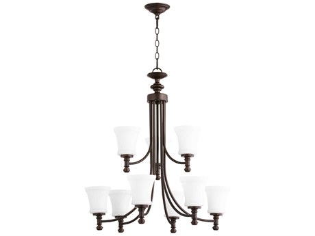 Quorum Rossington 9-Light Oiled Bronze Chandelier