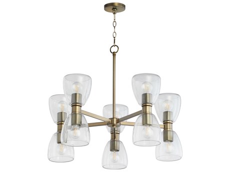 Quorum Relo 10-Light Dark Brass Chandelier