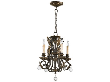 Quorum Rio Salado 4-Light Toasted Sienna With Mystic Silver Brown Crystal Candelabra Chandelier