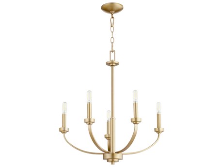 Quorum Reyes 5-Light Aged Brass Candelabra Chandelier