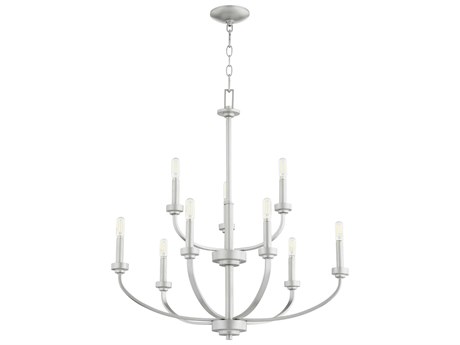 Quorum Reyes 9-Light Classic Nickel Candelabra Chandelier