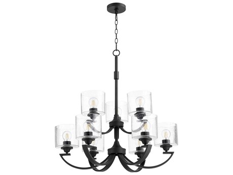 Quorum Dakota 9-Light Noir Black Drum Tiered Chandelier