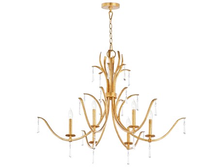 Quorum Majesty 6-Light Gold Leaf Candelabra Chandelier