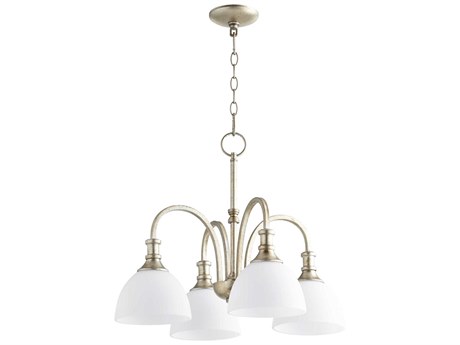 Quorum Richmond 4-Light Aged Silver Leaf Dome Sputnik Chandelier
