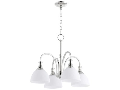 Quorum Richmond 4-Light Polished Nickel Dome Chandelier