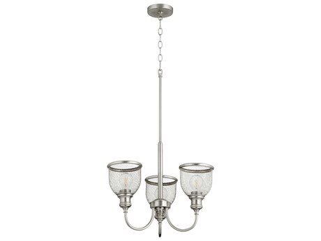 Quorum Omni 3-Light Satin Nickel Bell Chandelier