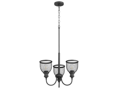 Quorum Omni 3-Light Noir Black Bell Chandelier