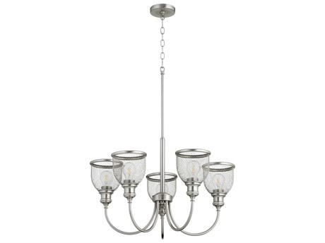Quorum Omni 5-Light Satin Nickel Bell Chandelier