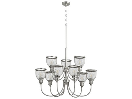 Quorum Omni 9-Light Satin Nickel Bell Chandelier