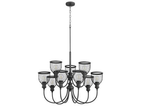 Quorum Omni 9-Light Noir Black Bell Chandelier